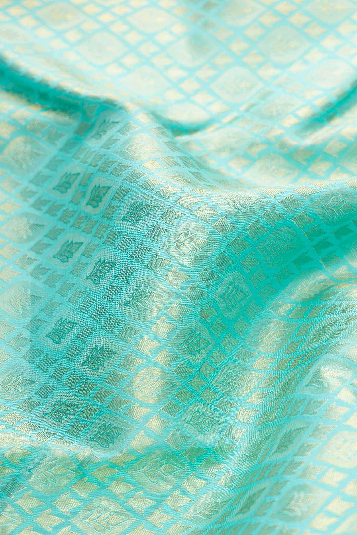 Sky Blue Dual Tone Kanchipuram Silk Saree