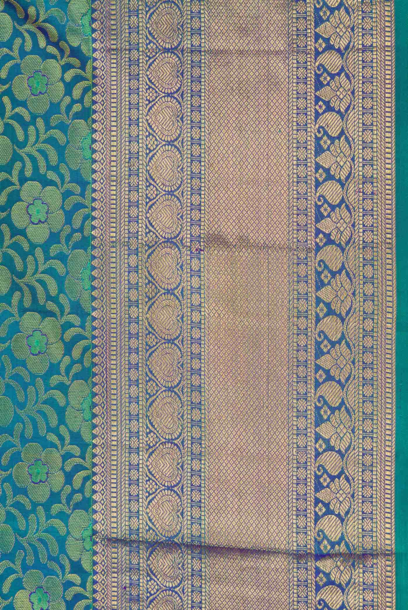 Green Dual Tone Kanchipuram Silk Saree