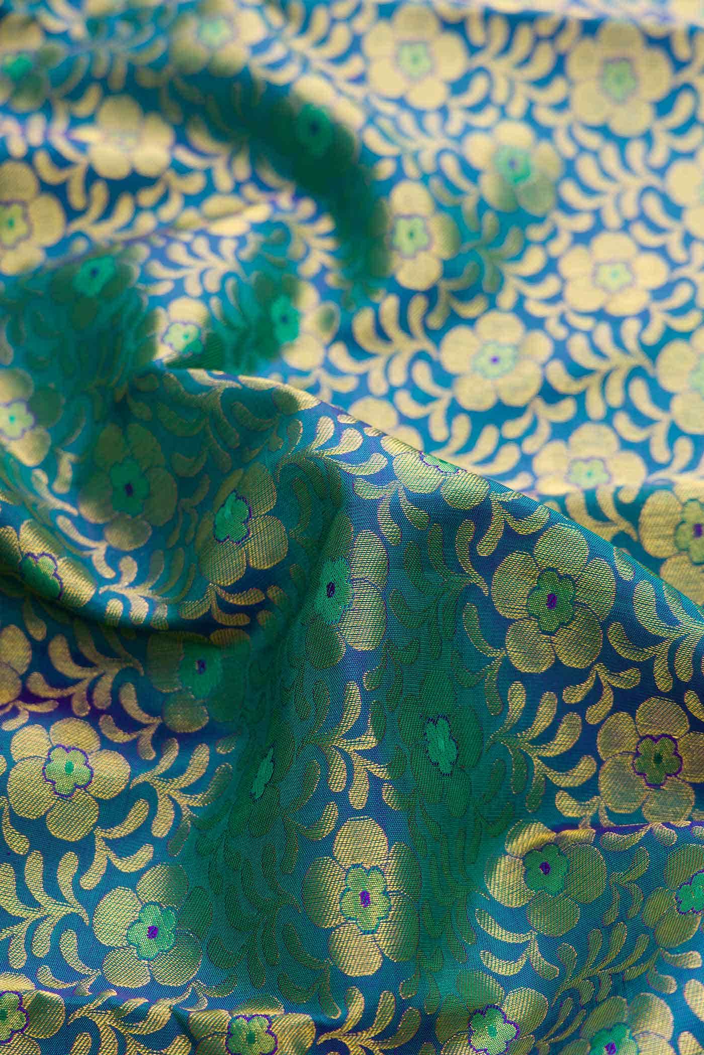 Green Dual Tone Kanchipuram Silk Saree