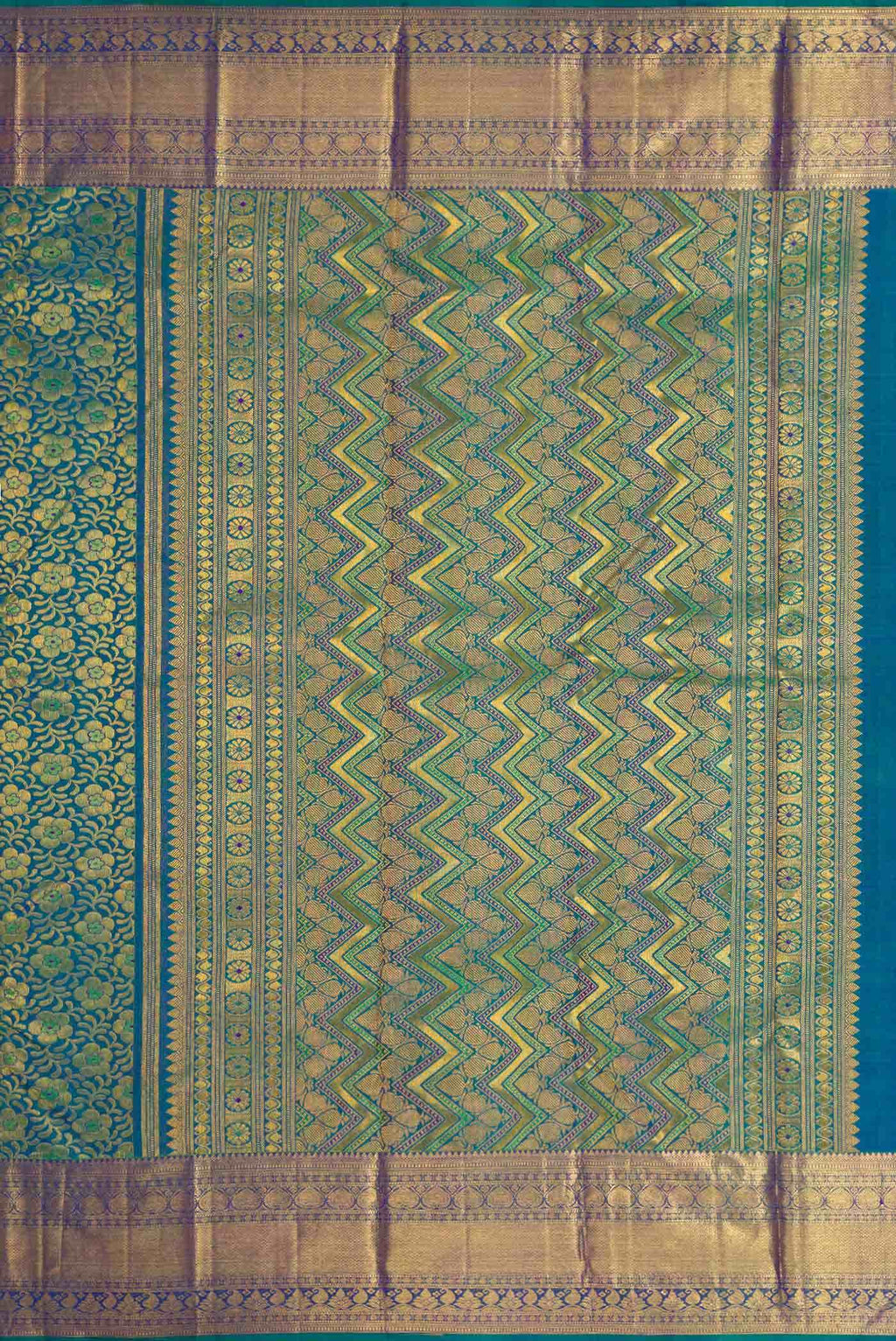 Green Dual Tone Kanchipuram Silk Saree