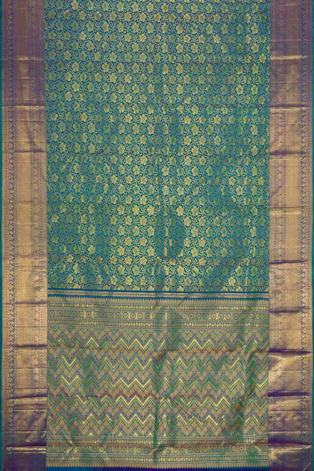 Green Dual Tone Kanchipuram Silk Saree