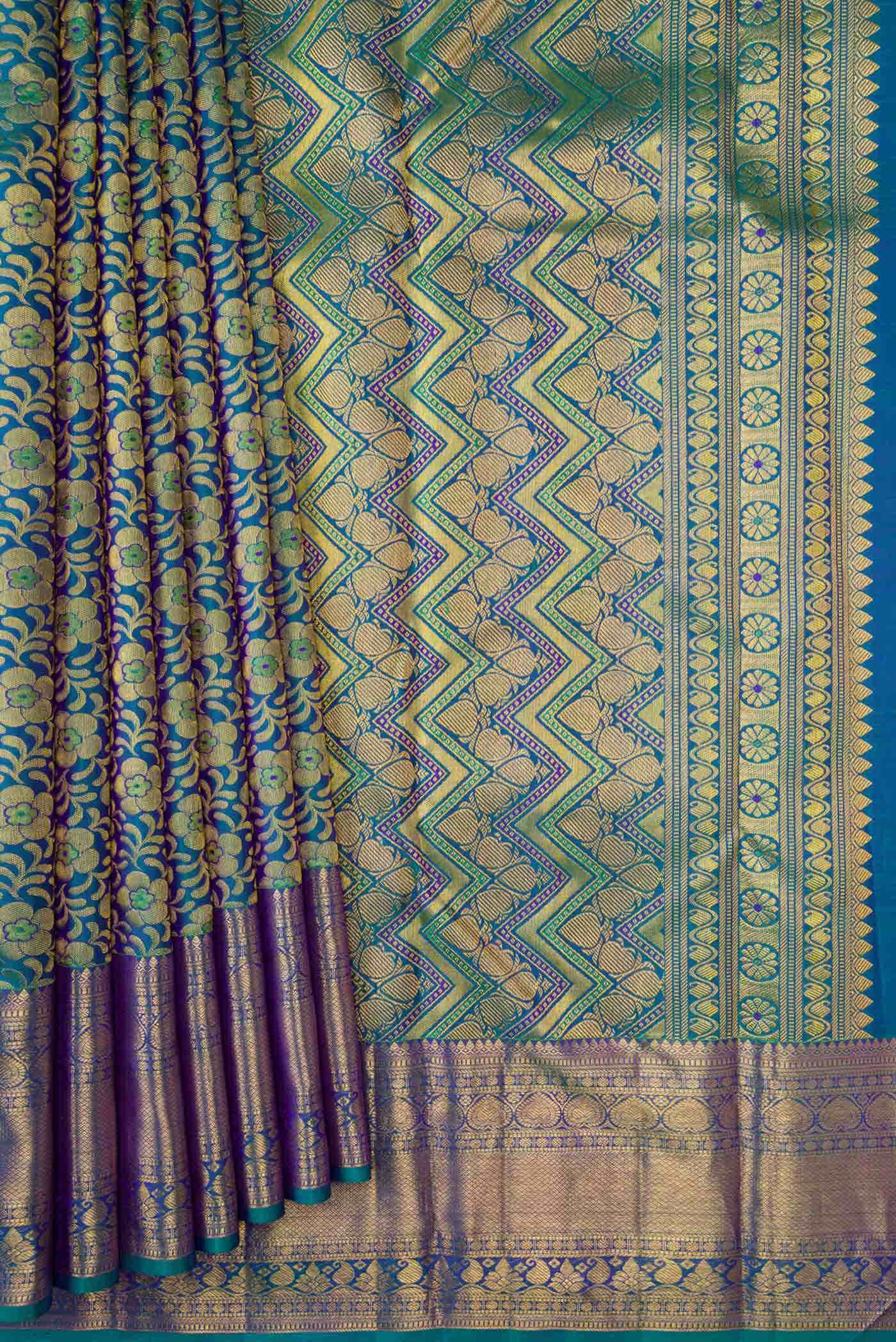 Green Dual Tone Kanchipuram Silk Saree