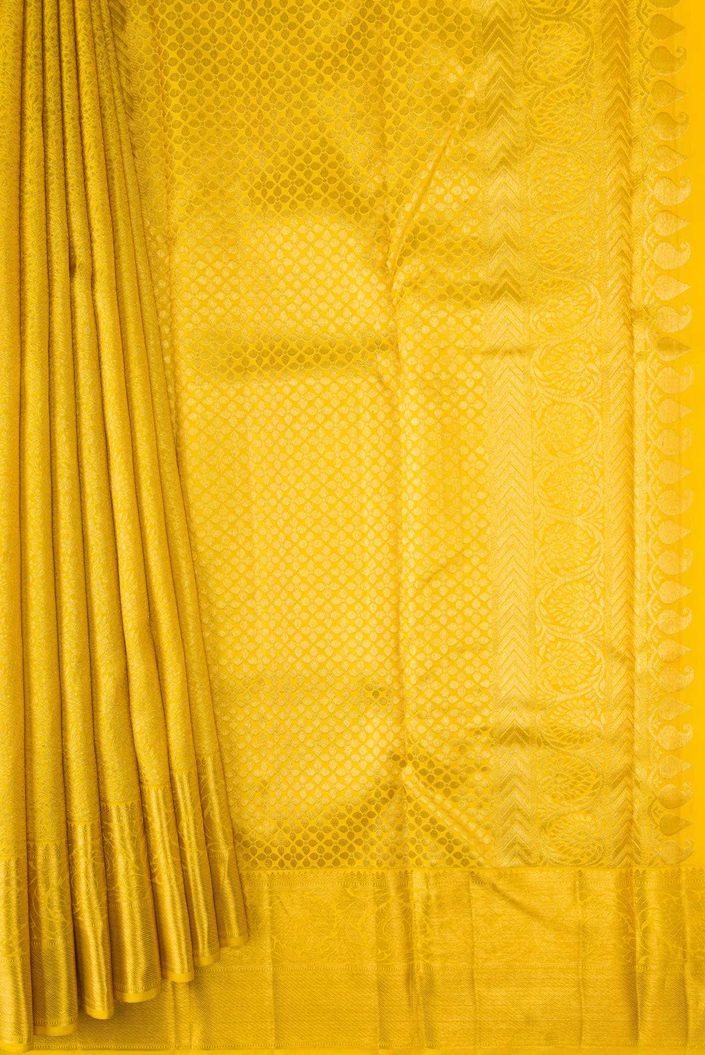 Yellow Dual Tone Kanchipuram Silk Saree