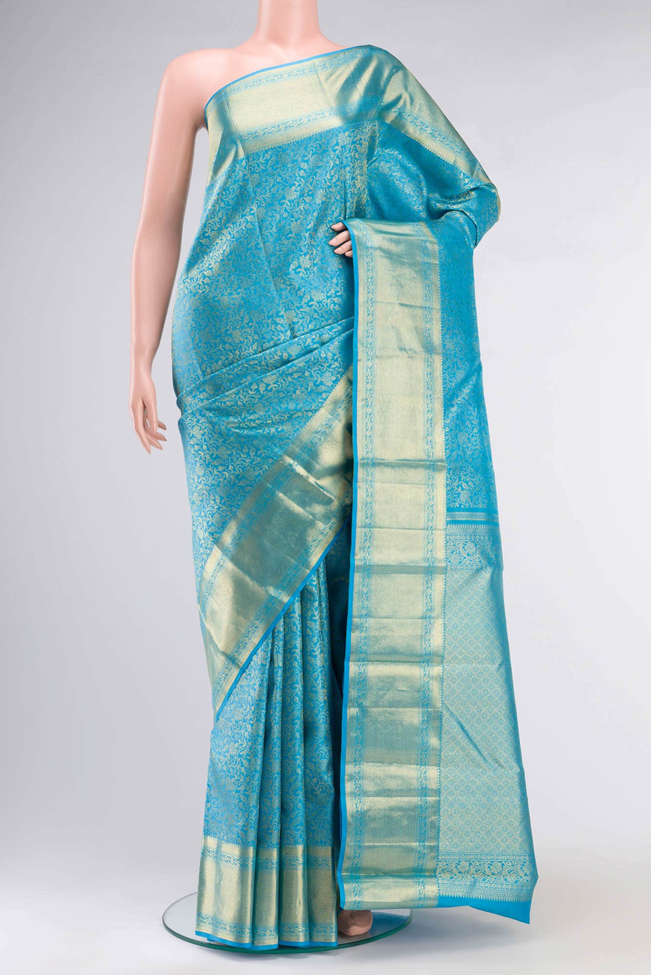 Blue Kanchipuram Silk Saree