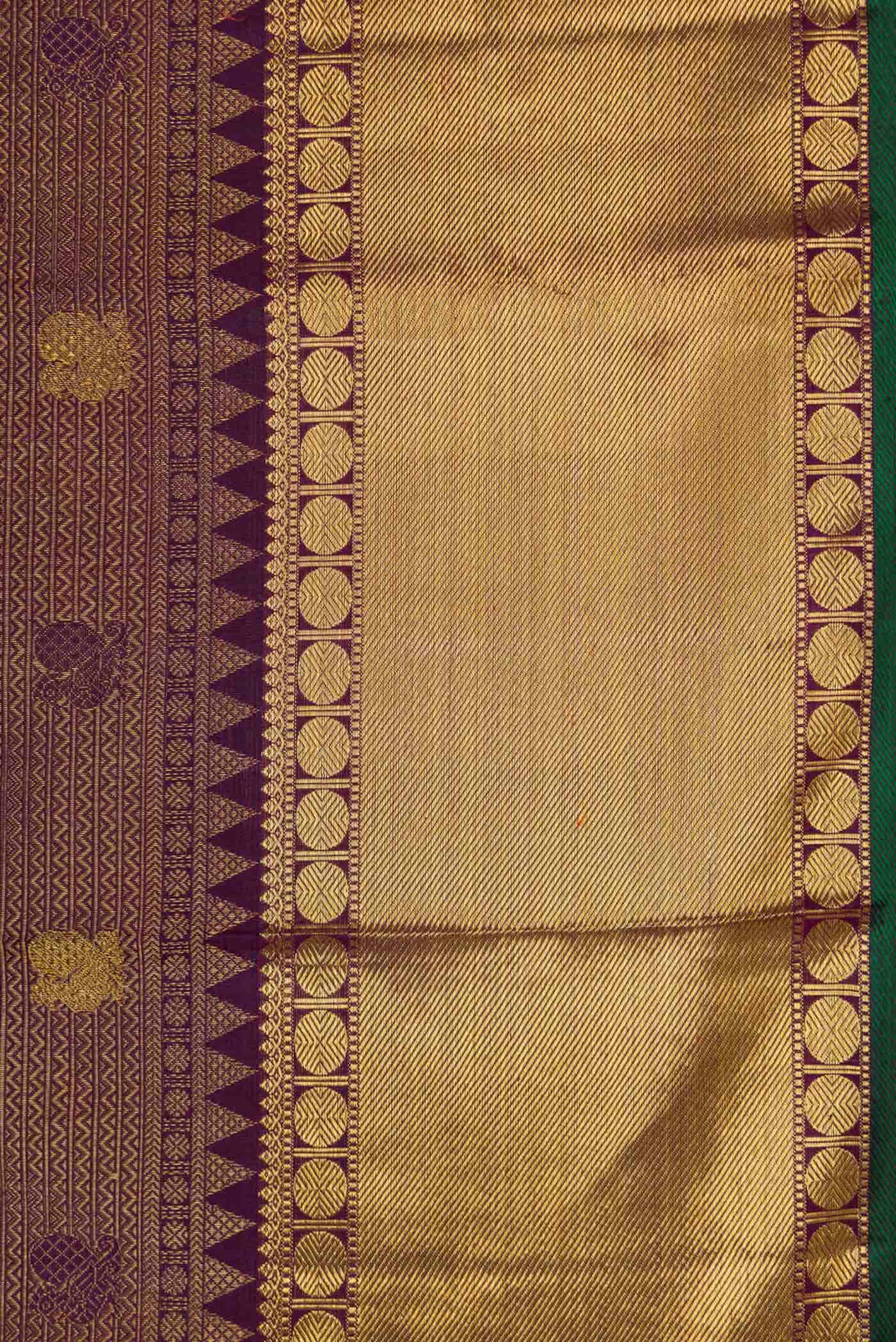 Pure Silk Pure Zari Burgundy Dual Tone Kanchipuram Saree