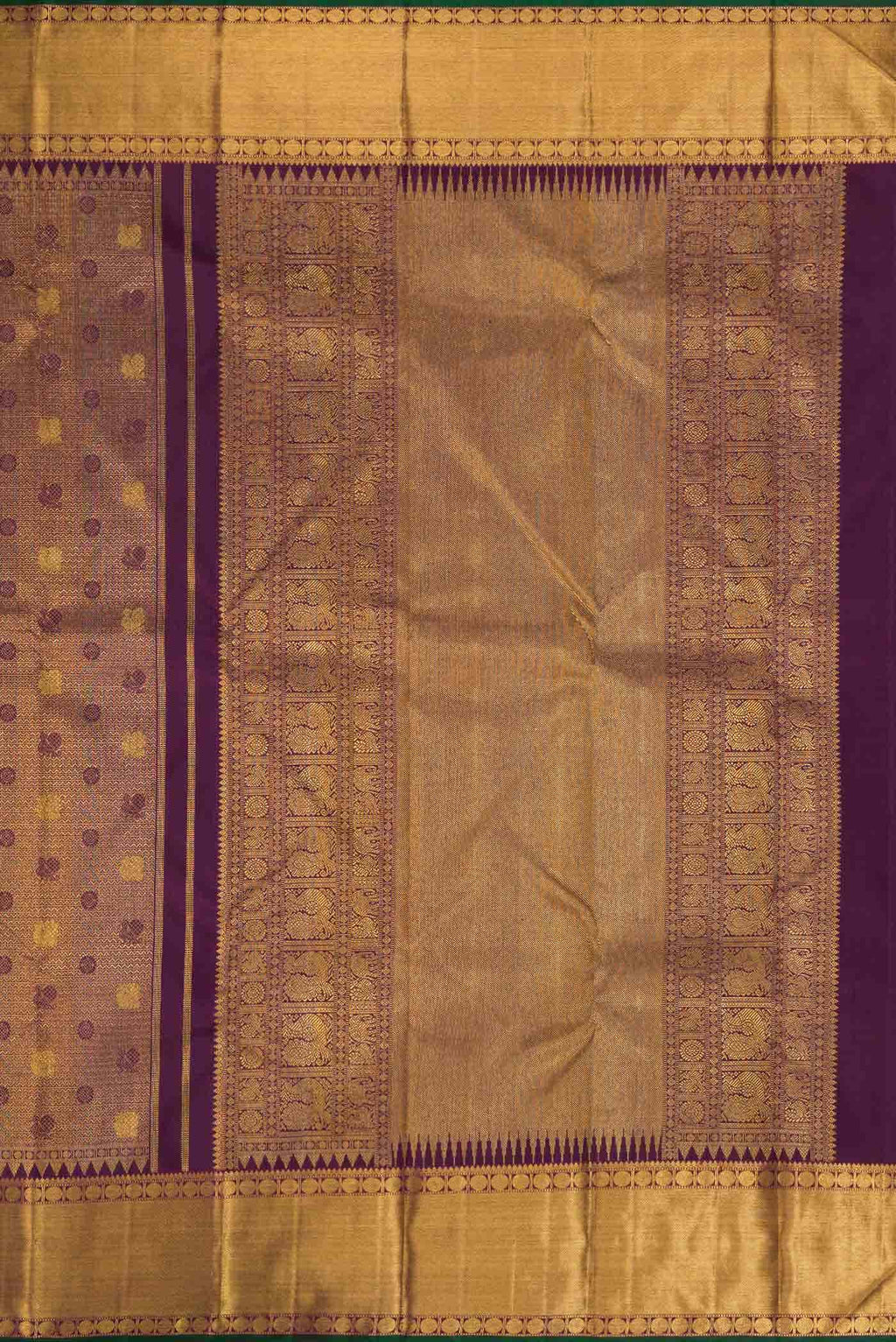 Pure Silk Pure Zari Burgundy Dual Tone Kanchipuram Saree