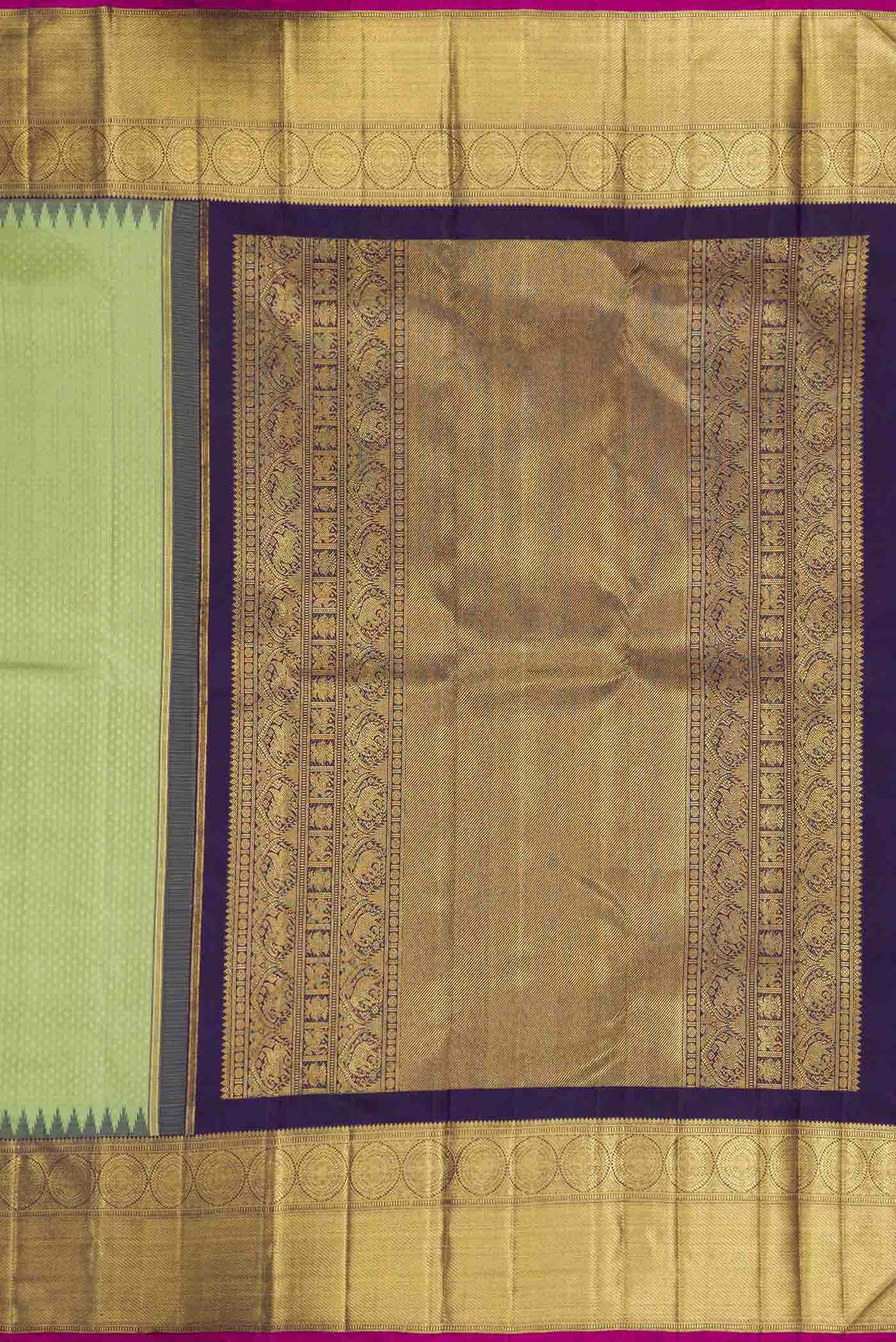 Pure Silk Pure Zari Green Kanchipuram Saree