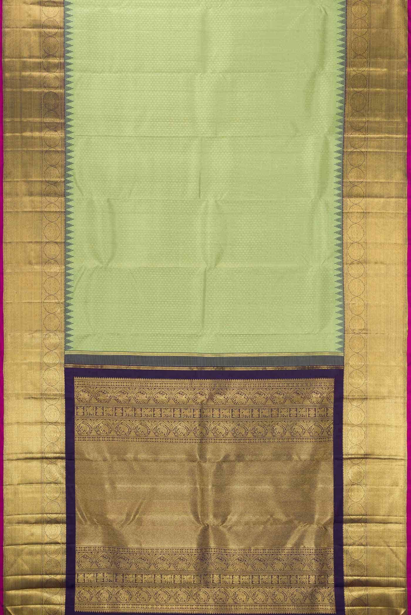 Pure Silk Pure Zari Green Kanchipuram Saree