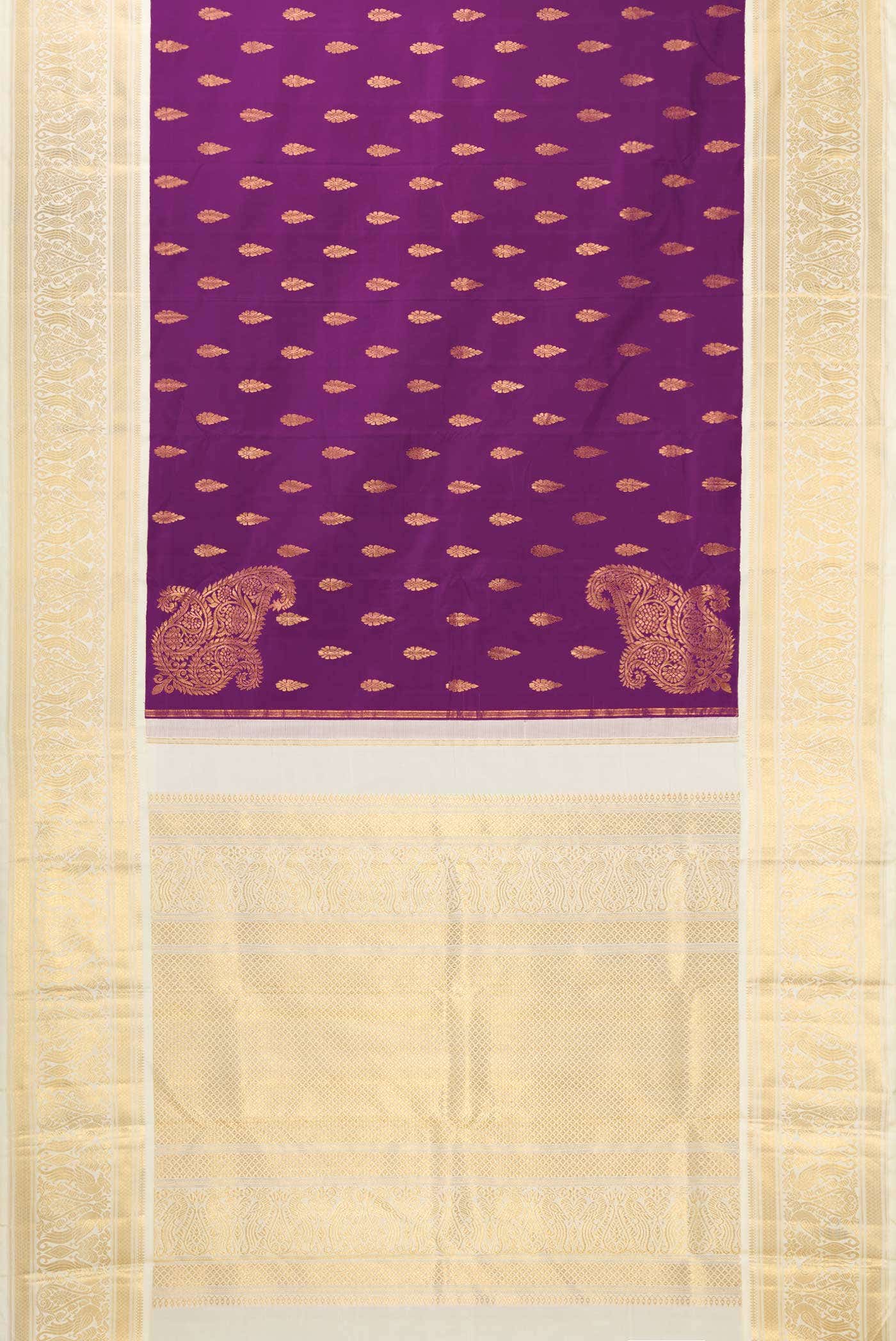 Pure Silk Pure Zari Purple Kanchipuram Saree