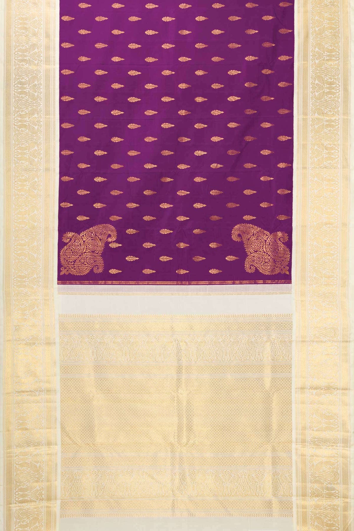 Pure Silk Pure Zari Purple Kanjivaram Saree