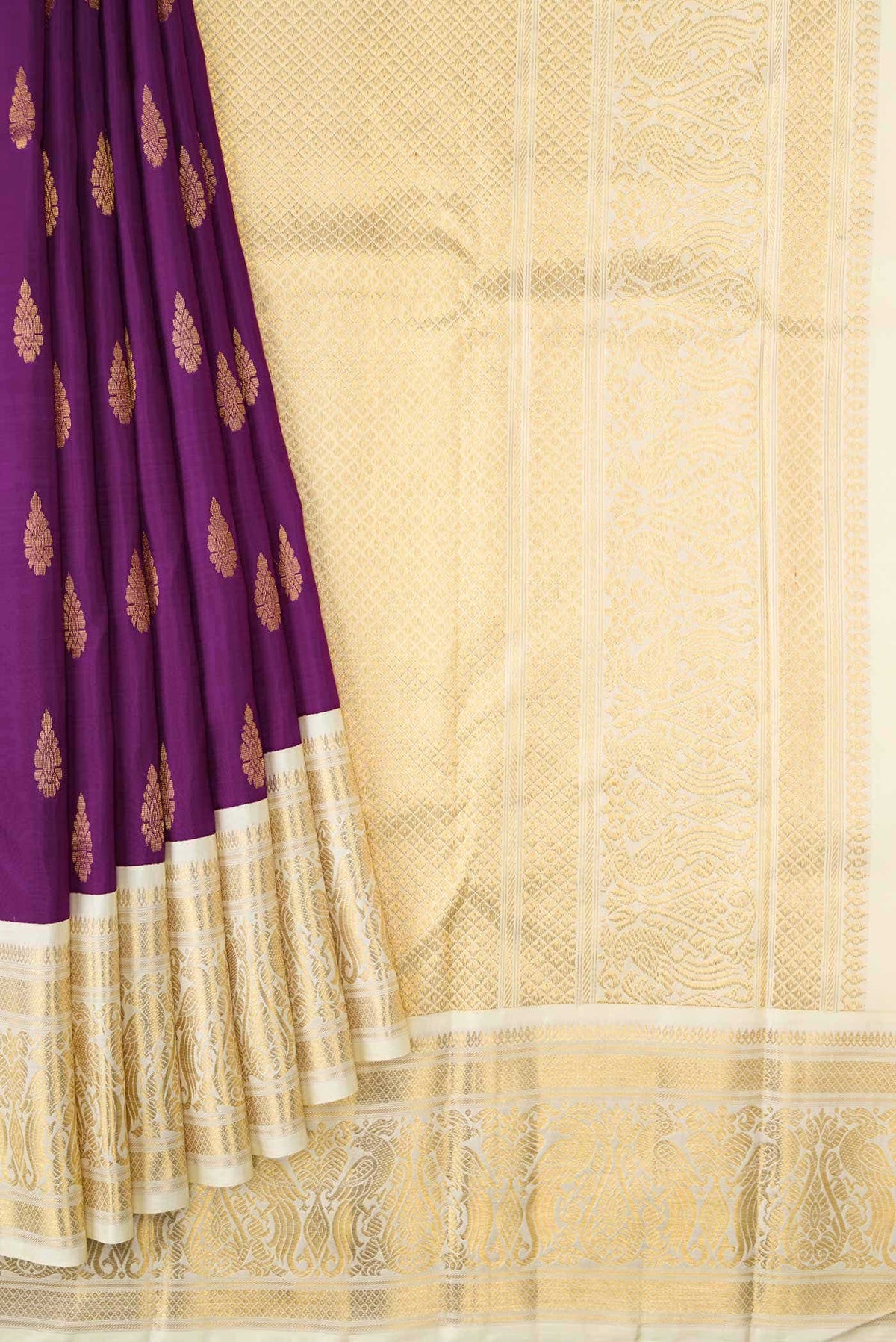 Pure Silk Pure Zari Purple Kanjivaram Saree