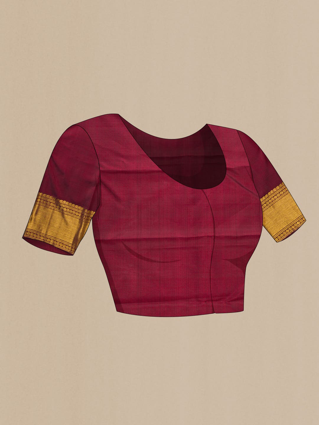 Pure Silk Pure Zari Maroon Dual Tone Kanjivaram Saree