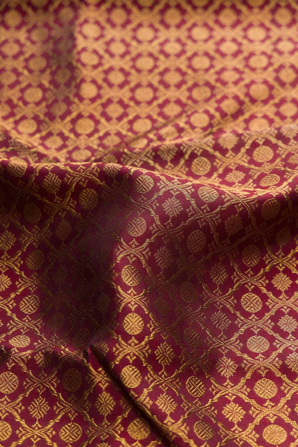 Pure Silk Pure Zari Maroon Dual Tone Kanchipuram Saree