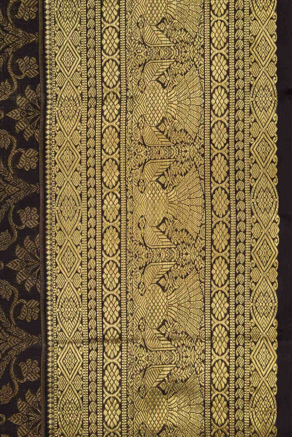 Pure Silk Pure Zari Black Kanchipuram Saree