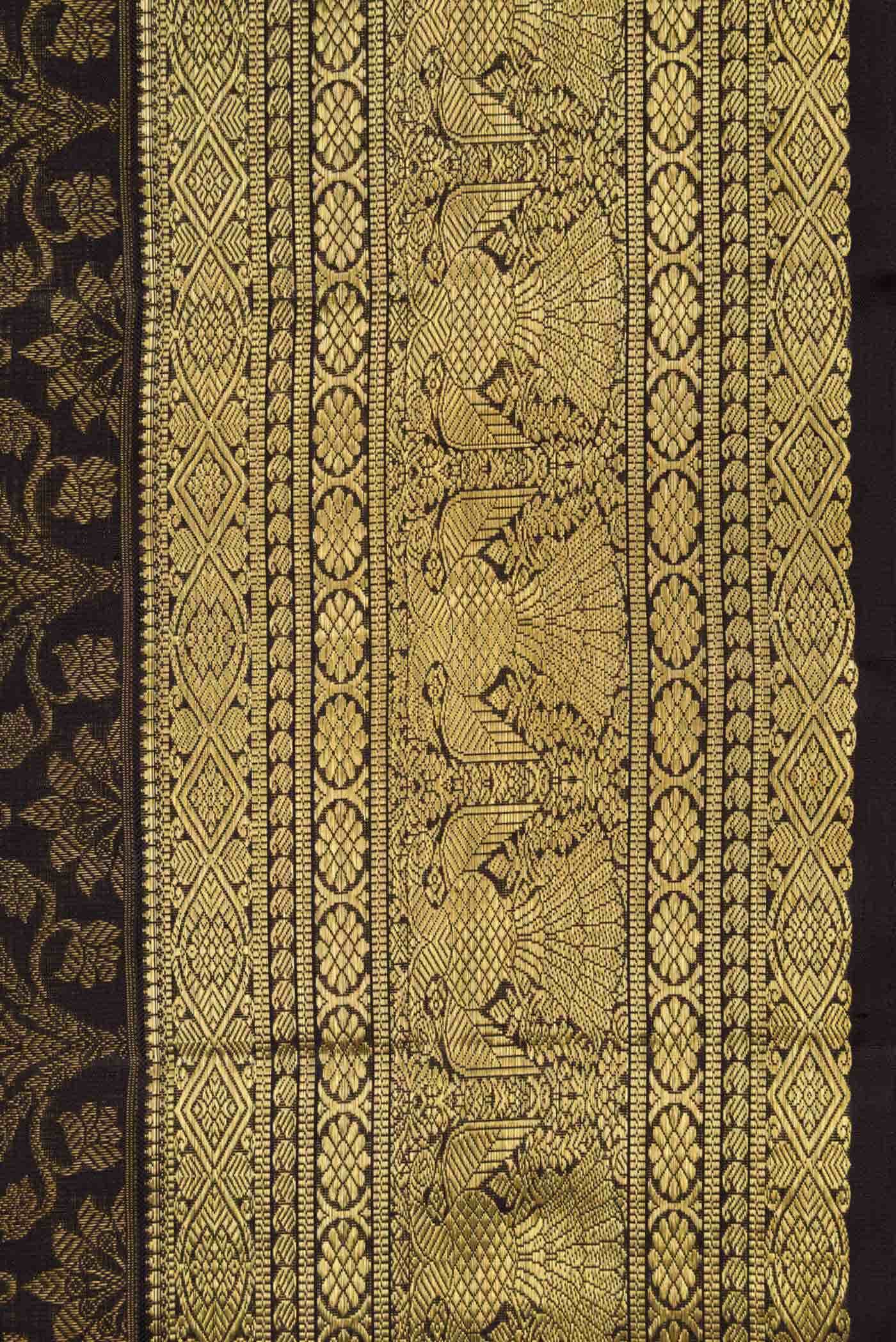 Pure Silk Pure Zari Black Kanchipuram Saree