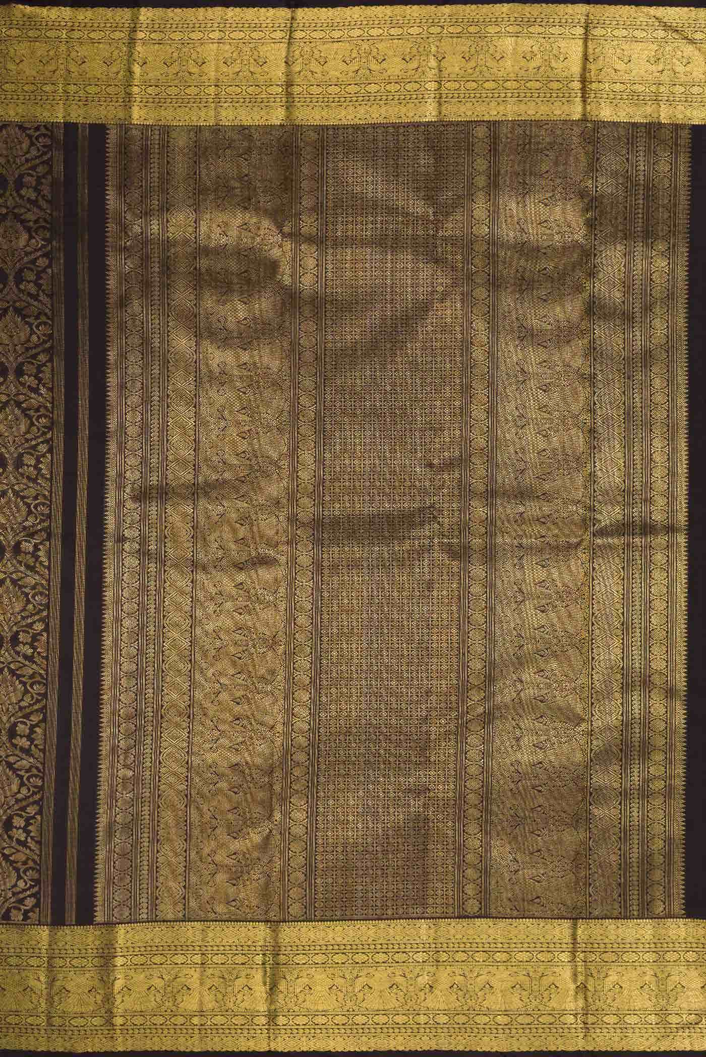 Pure Silk Pure Zari Black Kanchipuram Saree