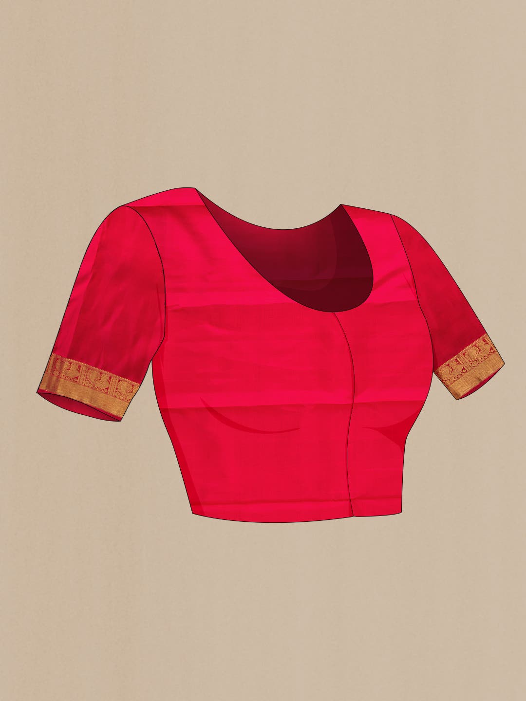 Pure Silk Pure Zari Dark Pink Dual Tone Kanjivaram Saree