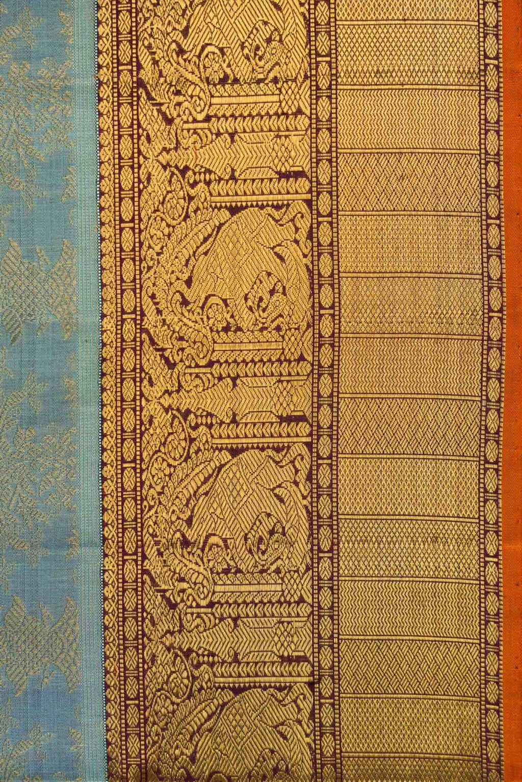 Pure Silk Pure Zari Grey Kanchipuram Saree
