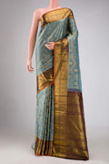 Pure Silk Pure Zari Grey Kanjivaram Saree