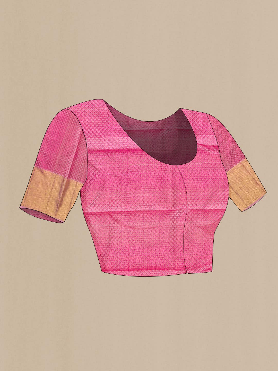 Pure Silk Pure Zari Pink Dual Tone Kanchipuram Saree