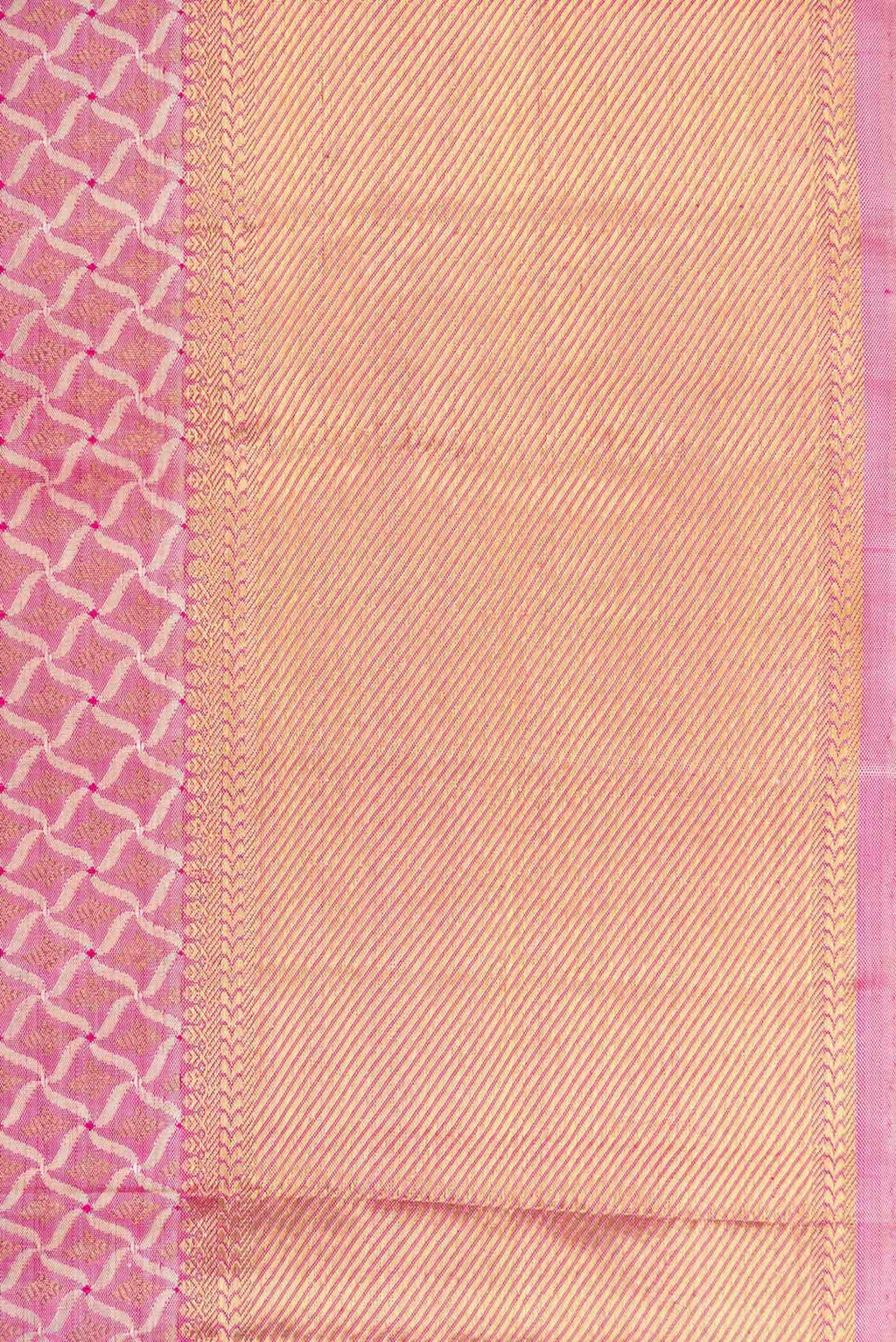 Pure Silk Pure Zari Pink Dual Tone Kanchipuram Saree