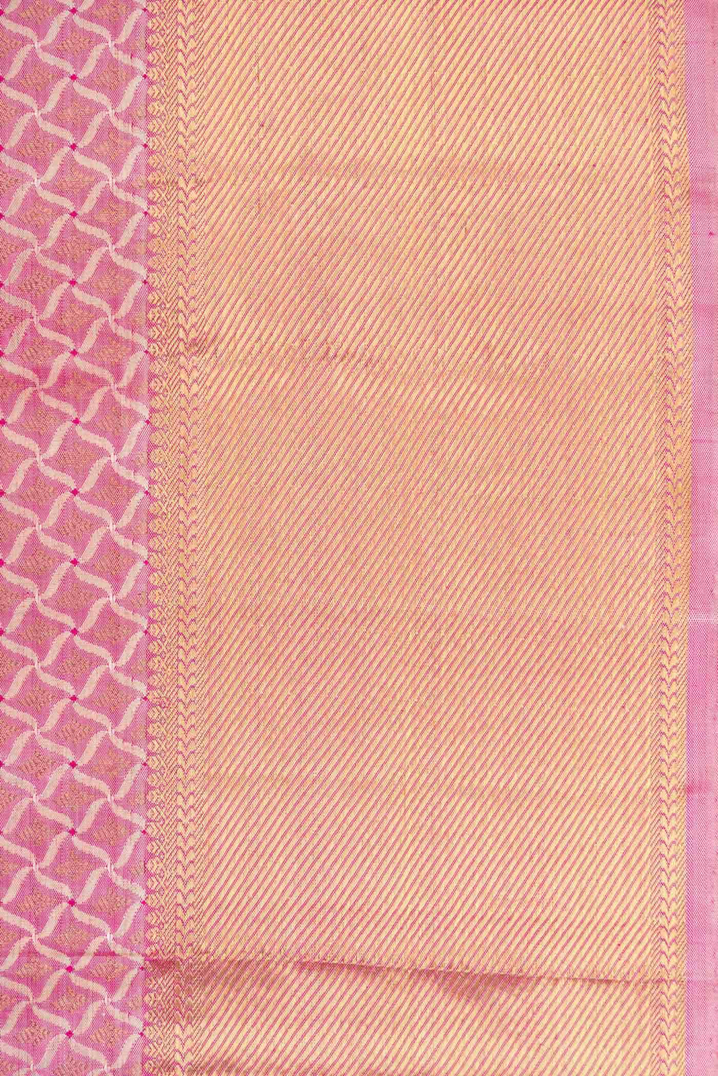 Pure Silk Pure Zari Pink Dual Tone Kanchipuram Saree