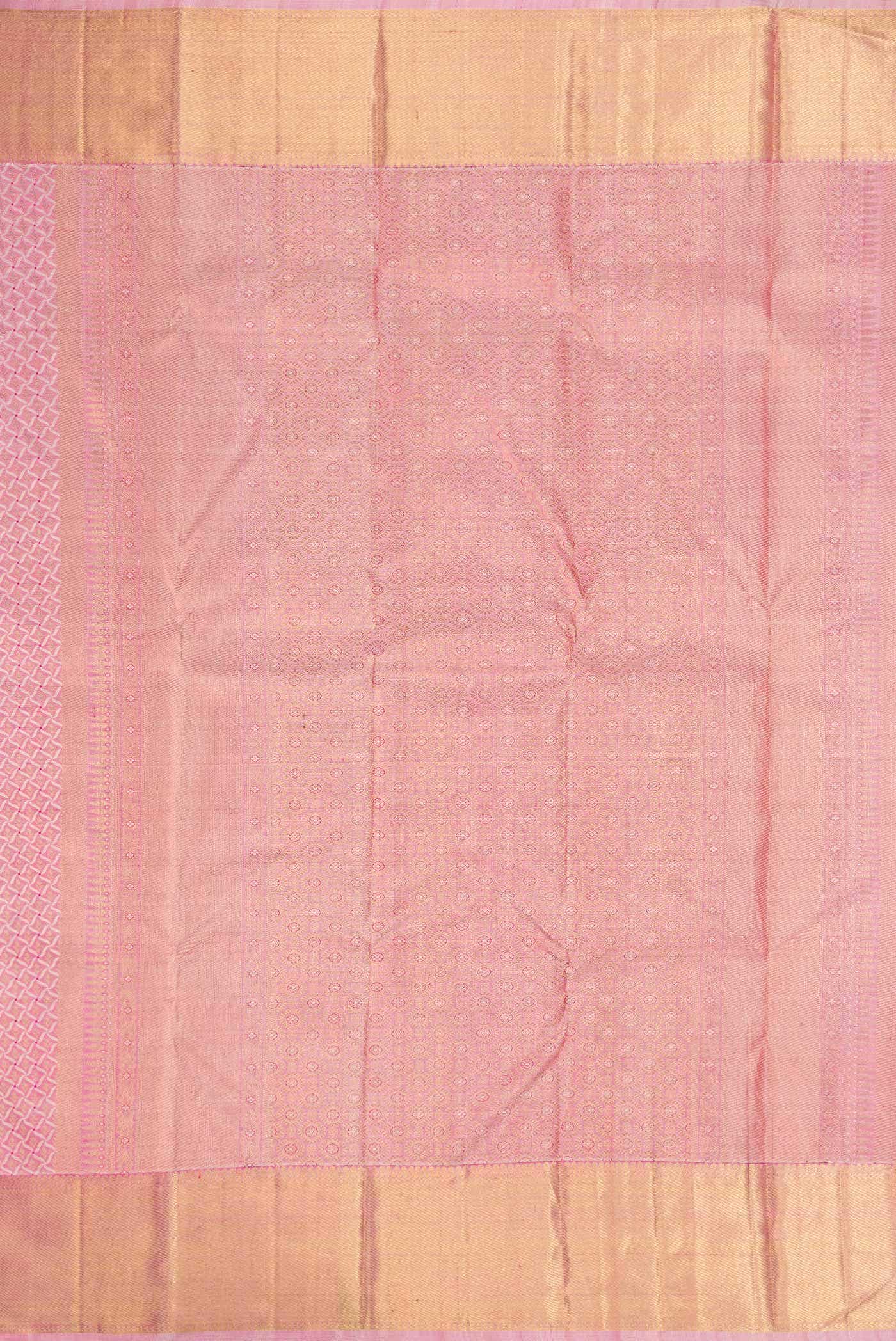 Pure Silk Pure Zari Pink Dual Tone Kanchipuram Saree