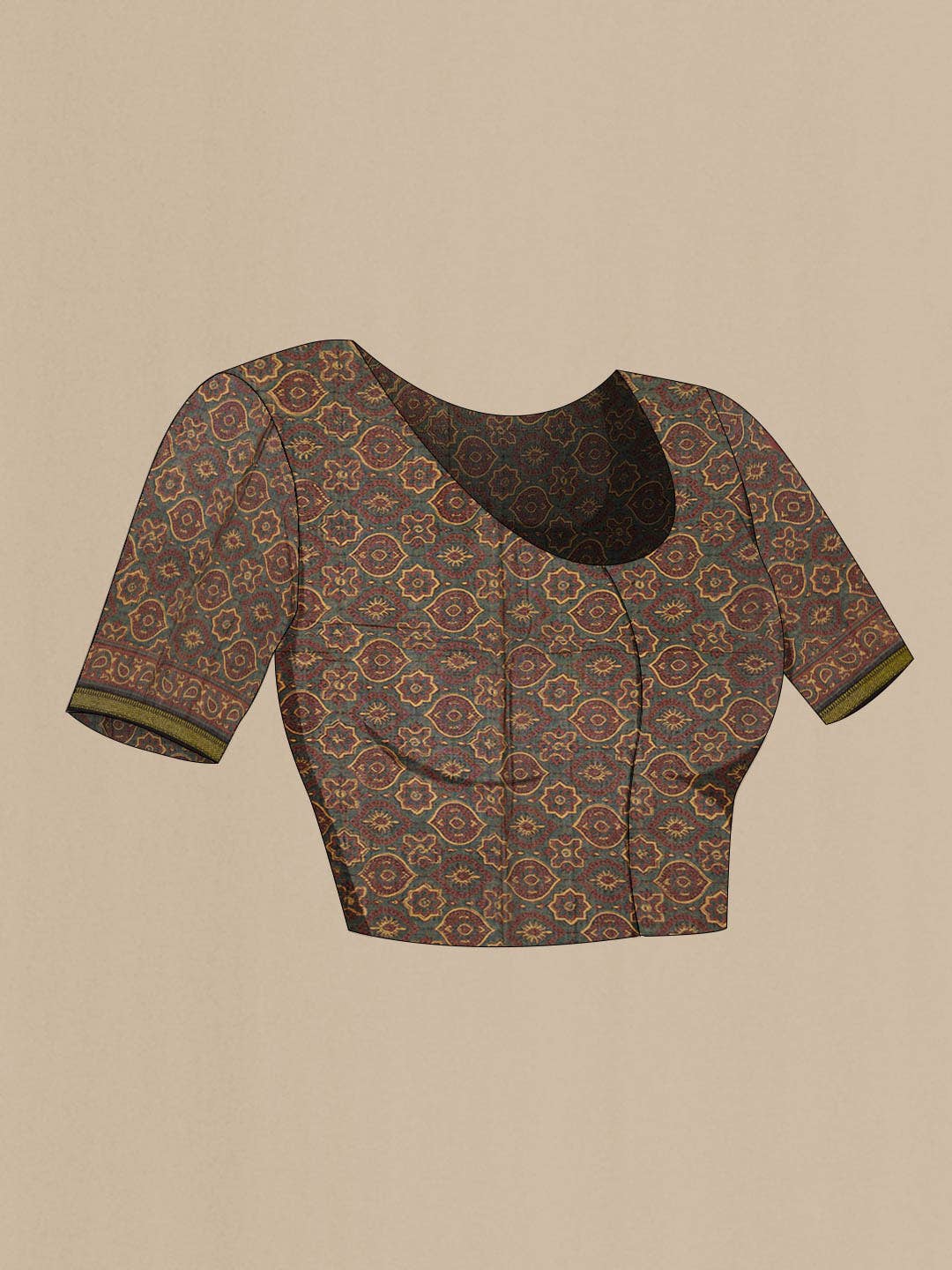 Rust Chanderi Silk Cotton Saree