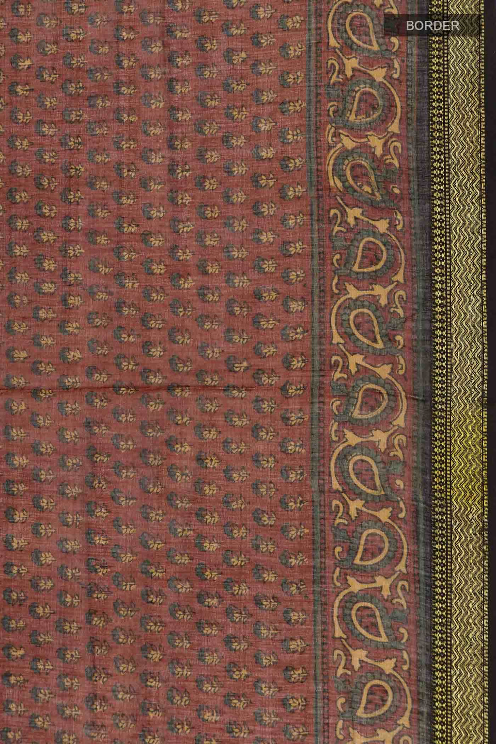 Rust Chanderi Silk Cotton Saree