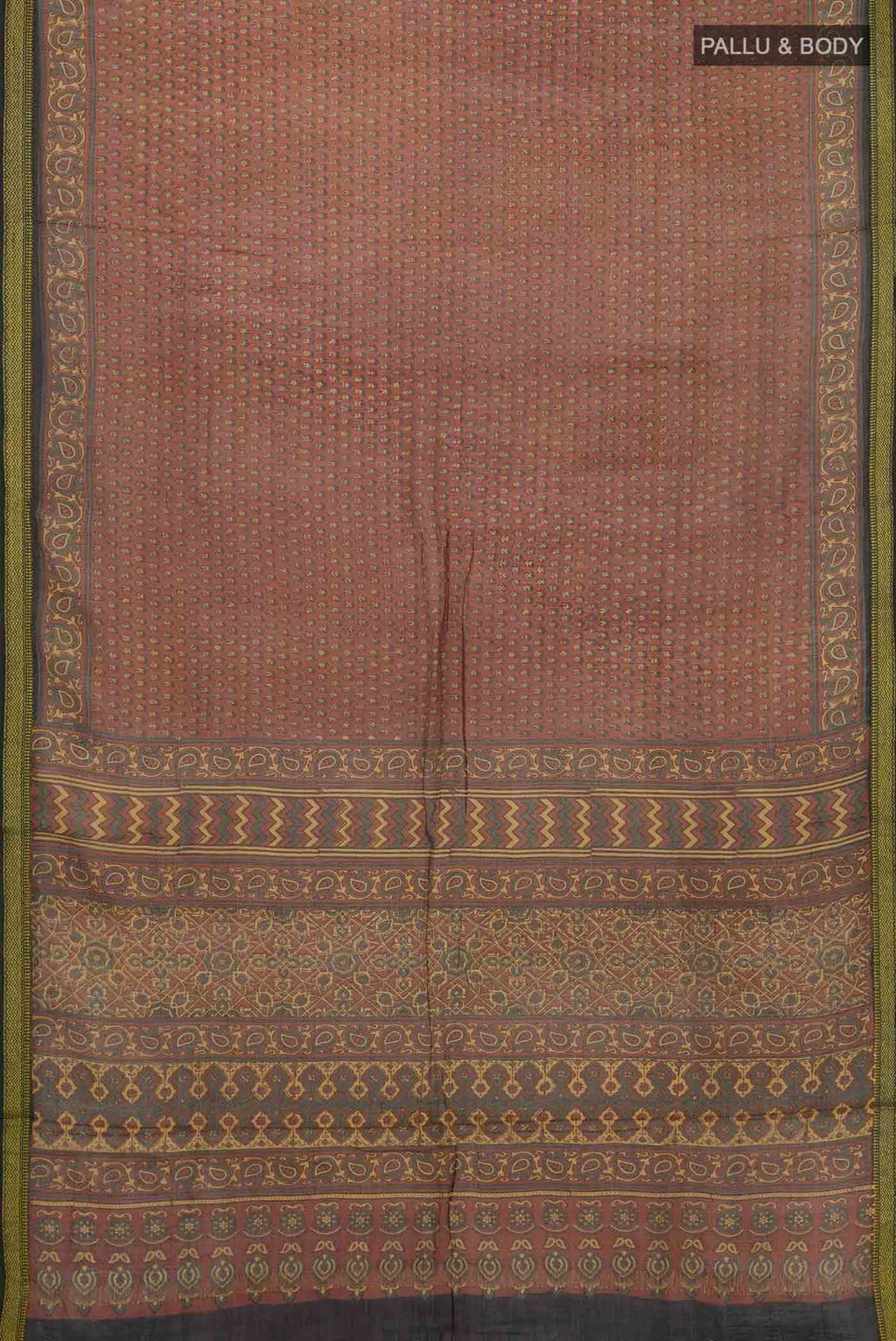 Rust Chanderi Silk Cotton Saree