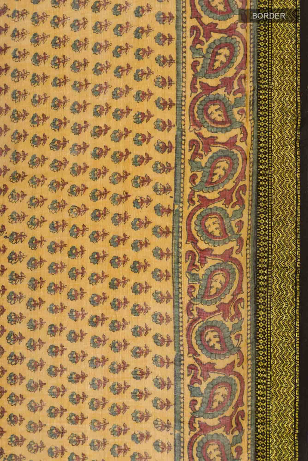 Mustard Chanderi Silk Cotton Saree