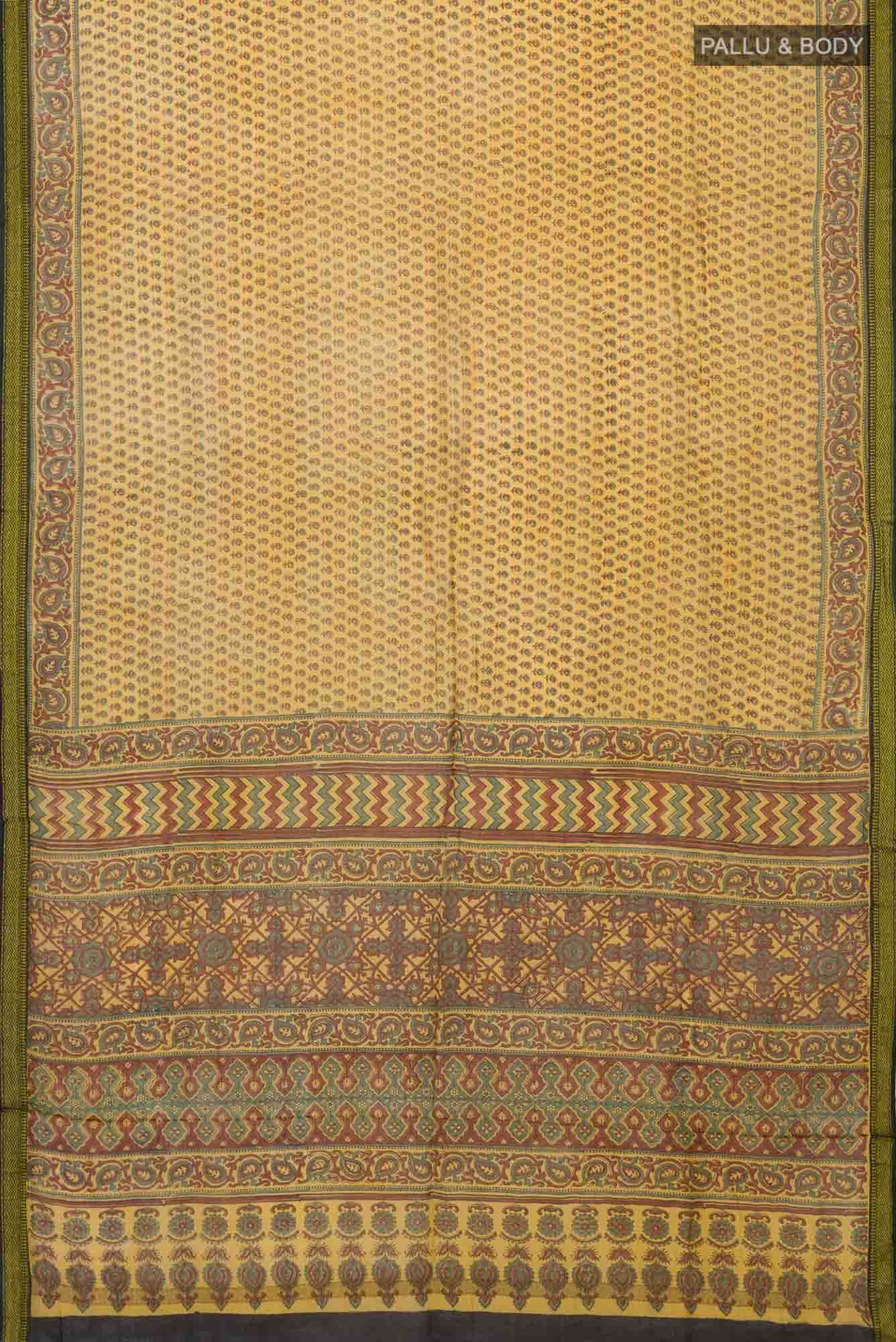 Mustard Chanderi Silk Cotton Saree