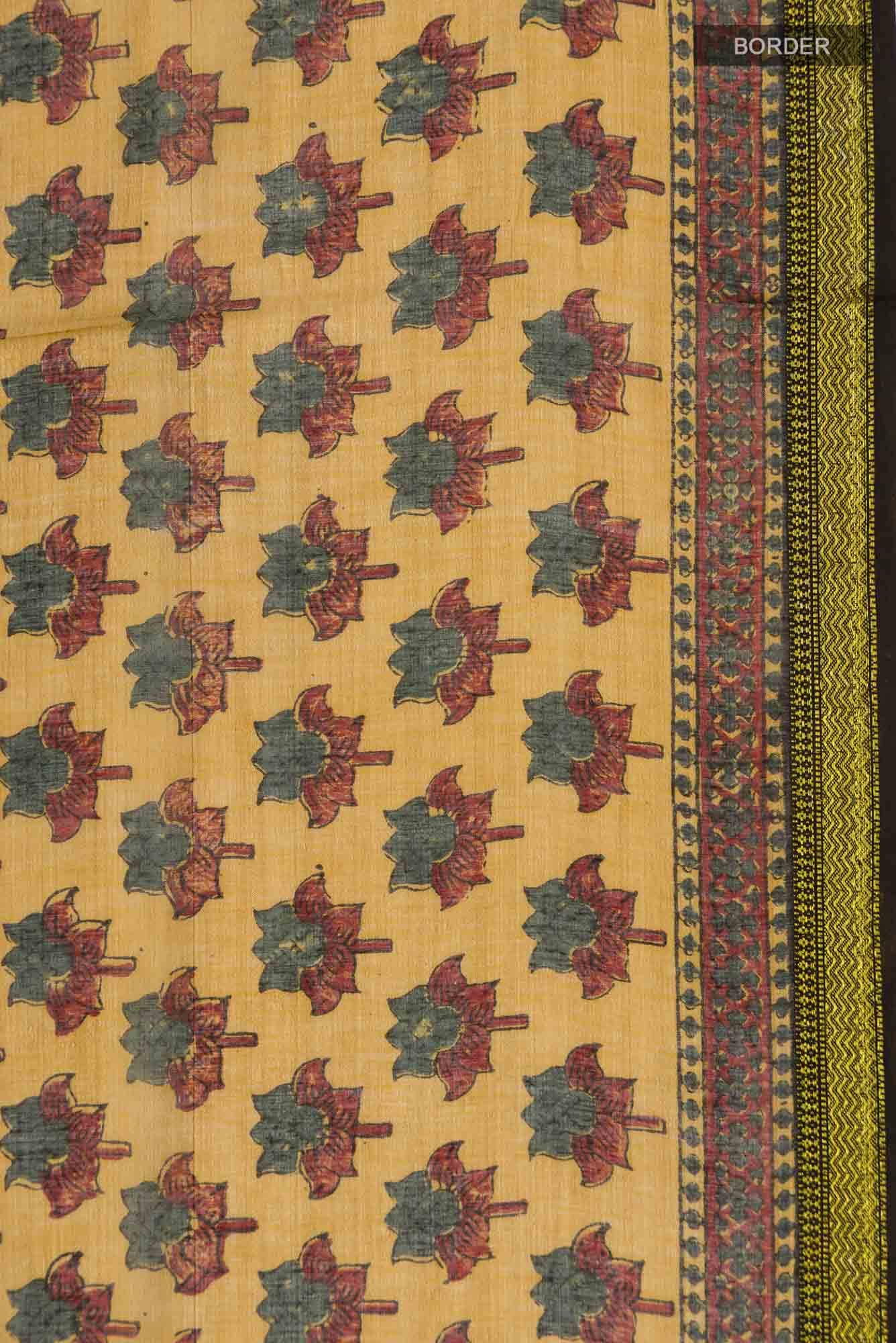 Mustard Chanderi Silk Cotton Saree