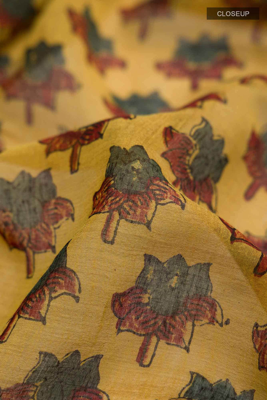 Mustard Chanderi Silk Cotton Saree