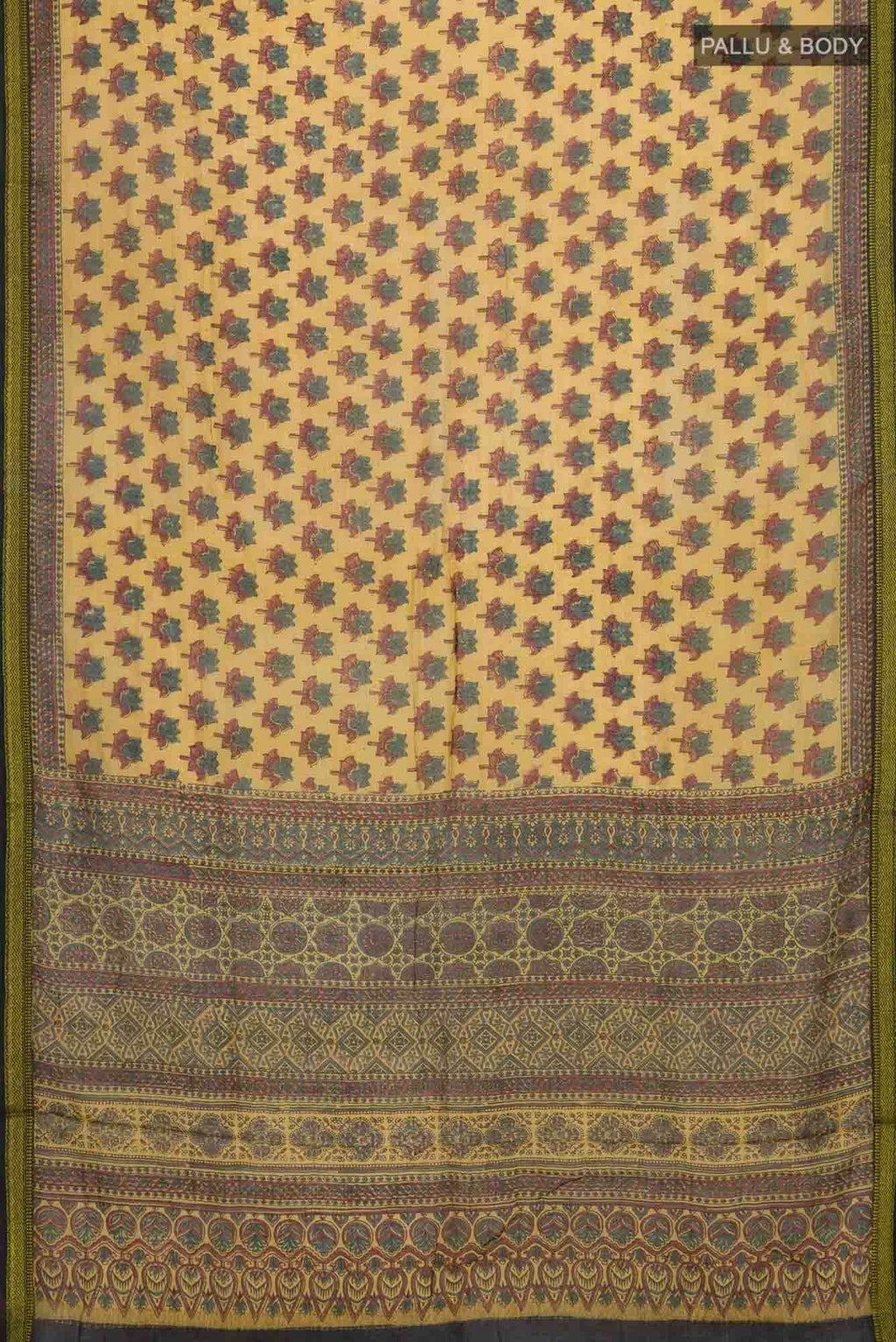 Mustard Chanderi Silk Cotton Saree