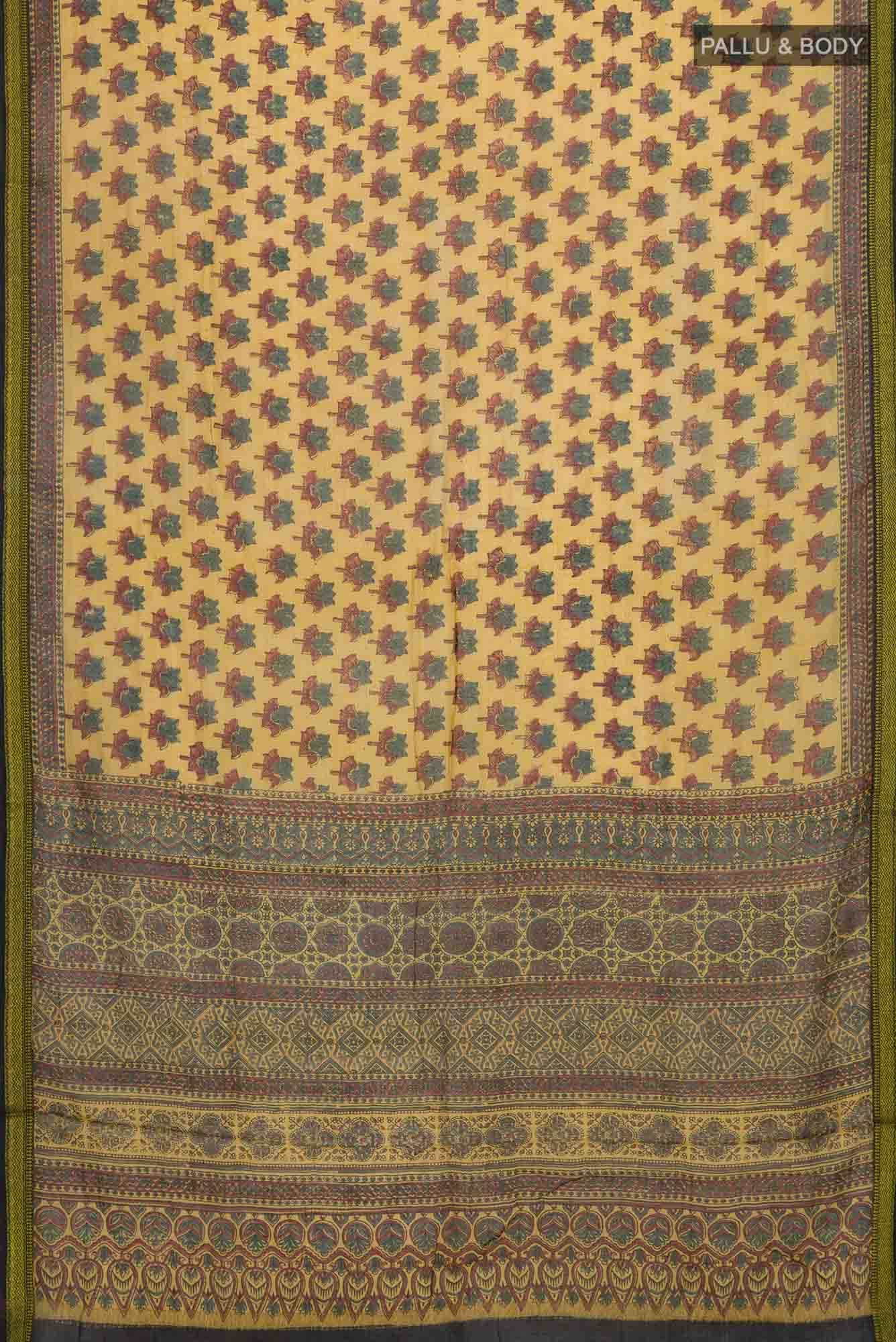Mustard Chanderi Silk Cotton Saree