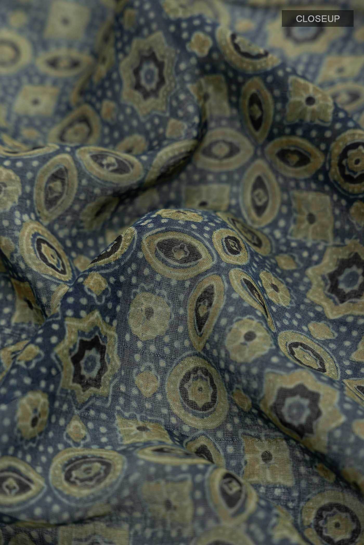 Blue Chanderi Silk Cotton Saree