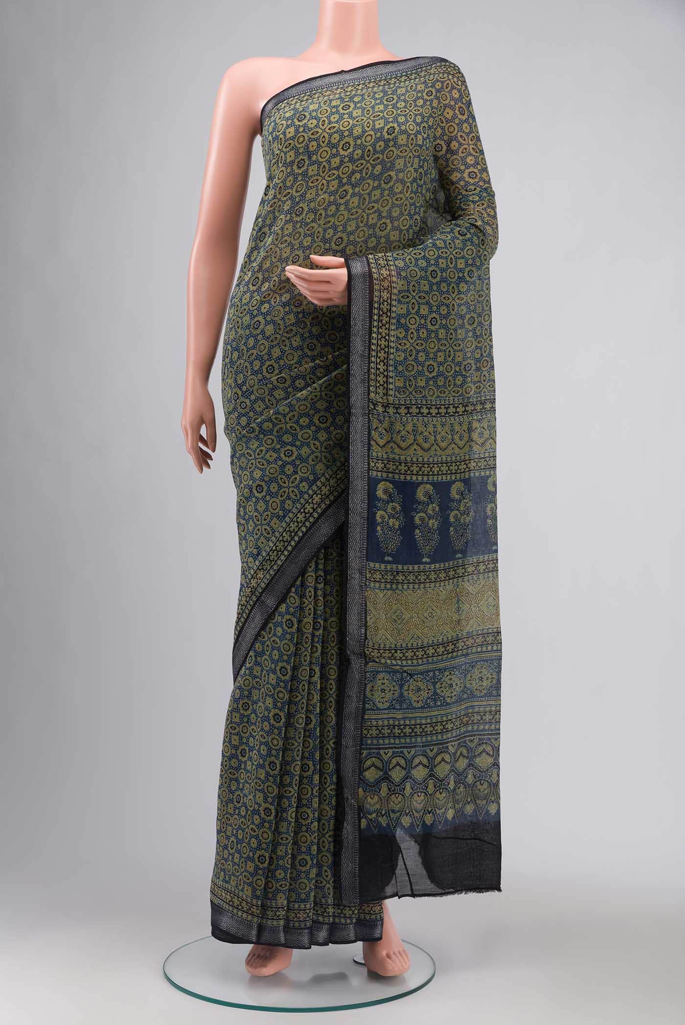 Blue Chanderi Silk Cotton Saree