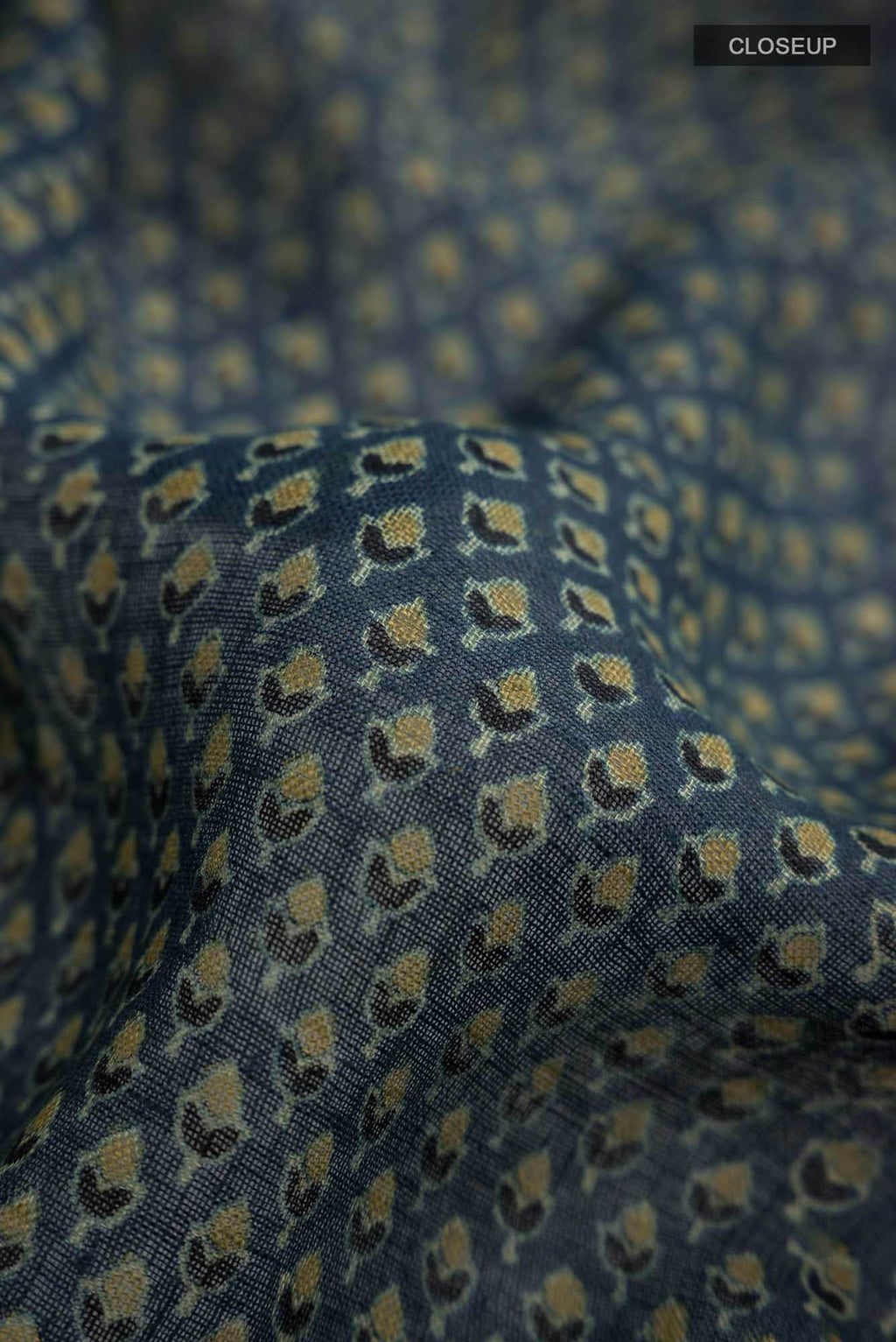 Indigo Linen Cotton Saree