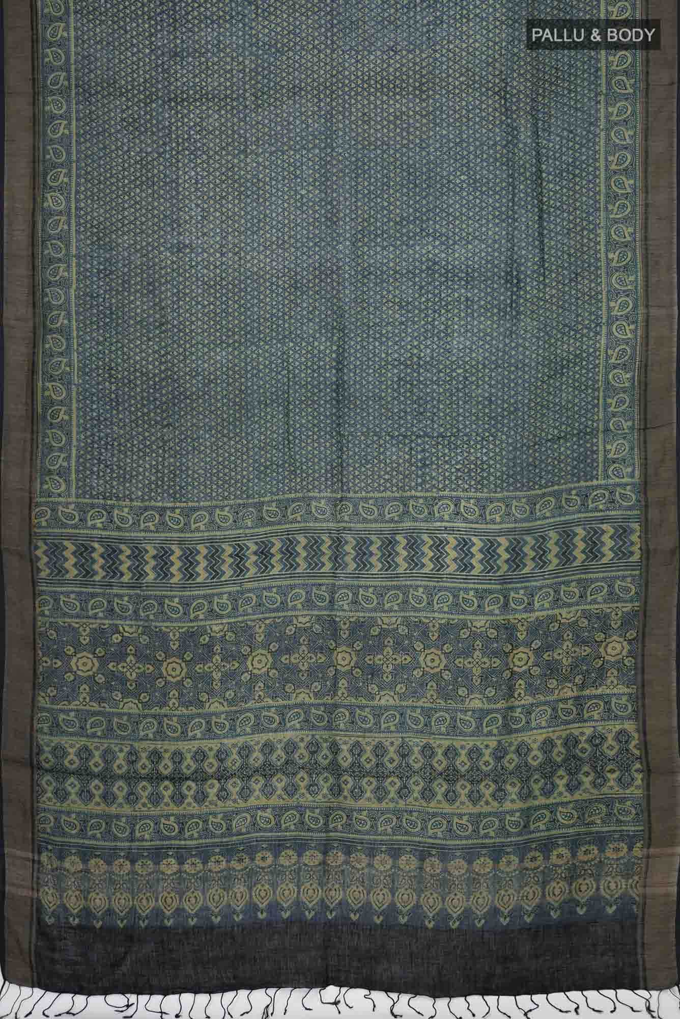 Indigo Linen Cotton Saree