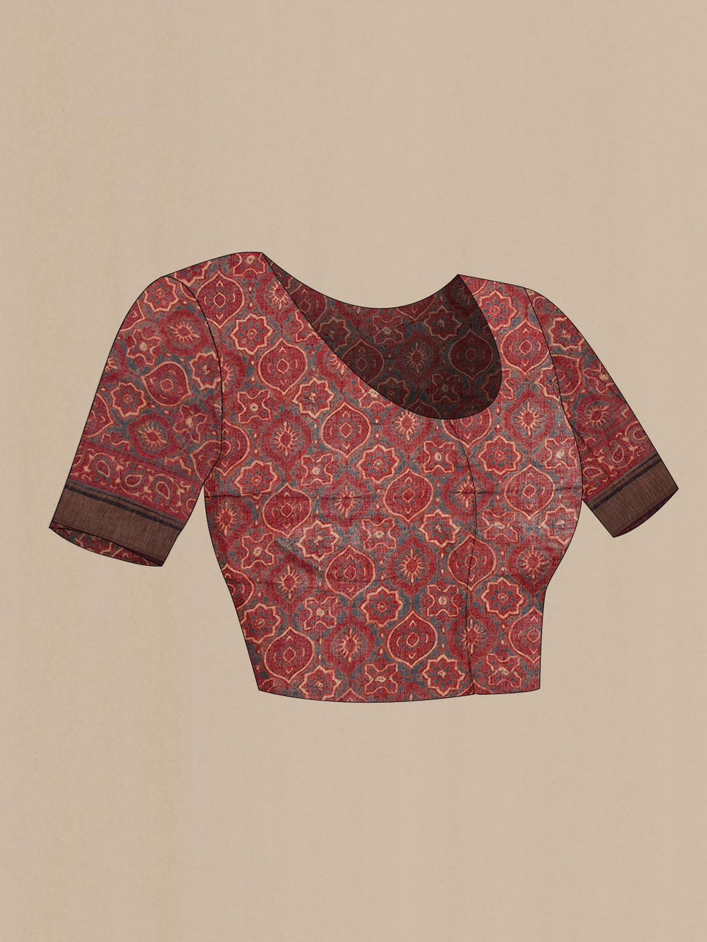 Maroon Linen Cotton Saree