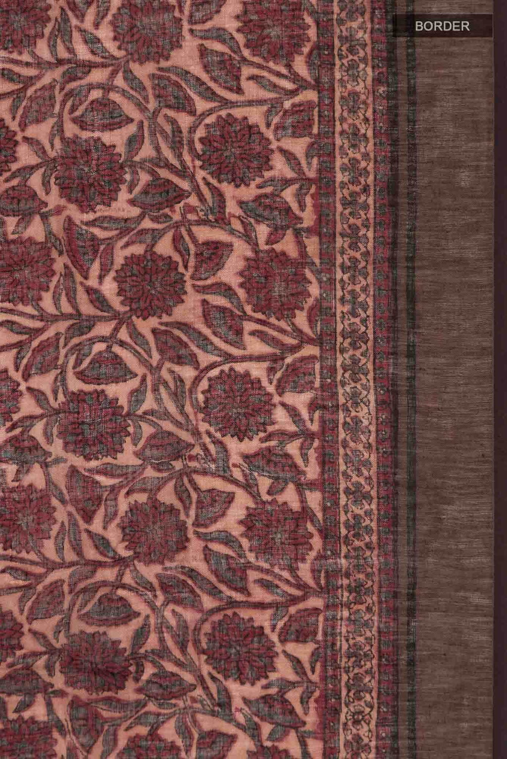Rust Linen Cotton Saree
