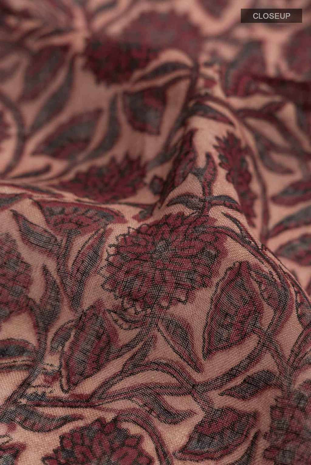 Rust Linen Cotton Saree