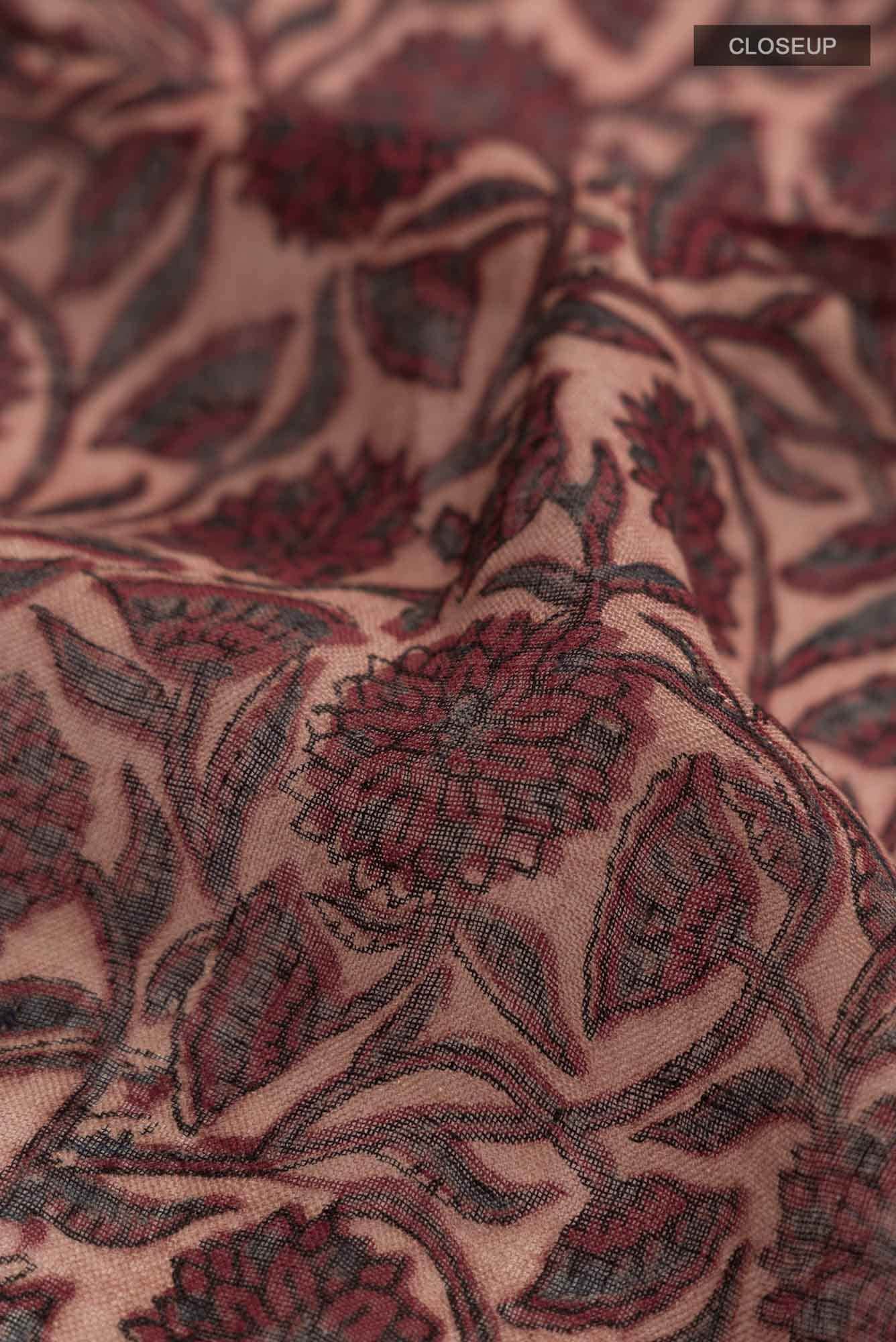 Rust Linen Cotton Saree