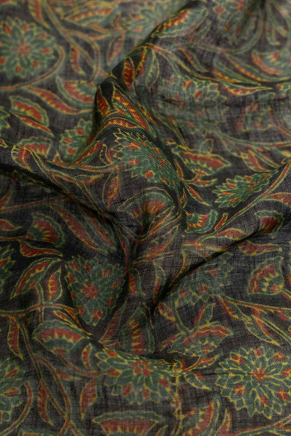 Black Linen Cotton Saree