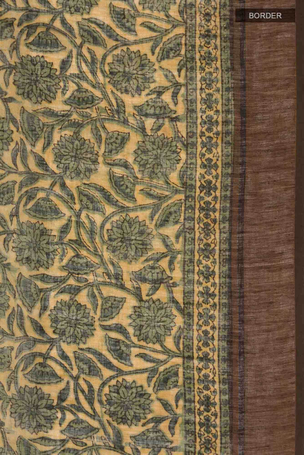 Yellow Linen Cotton Saree