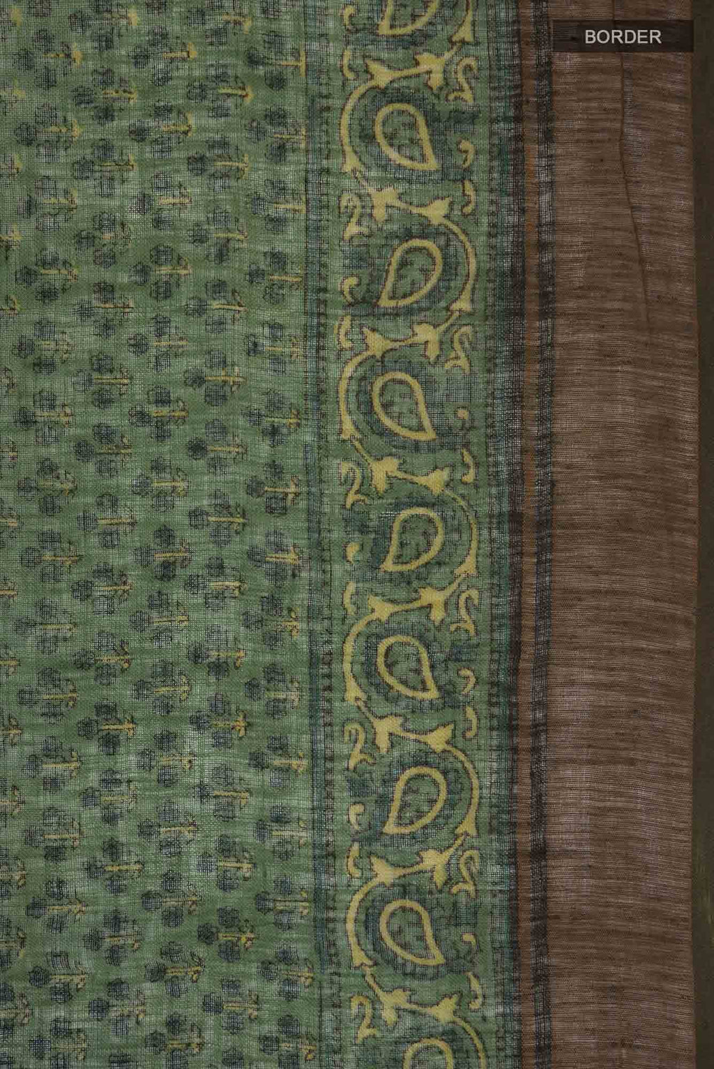 Green Linen Cotton Saree