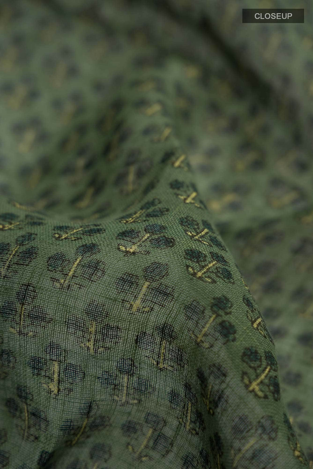 Green Linen Cotton Saree