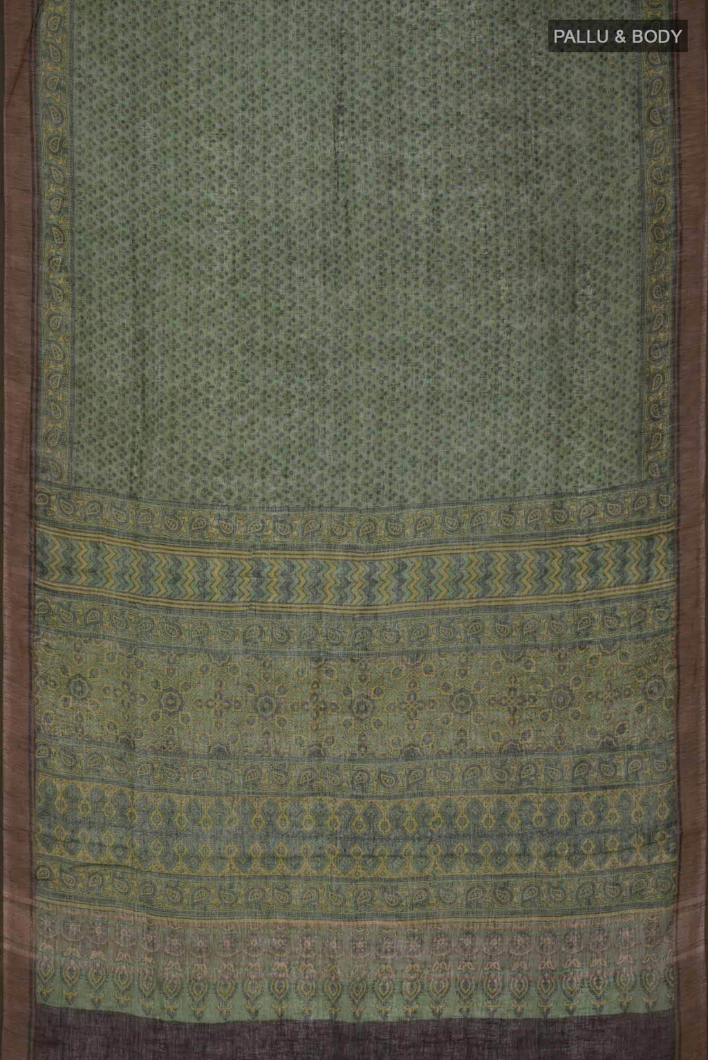 Green Linen Cotton Saree