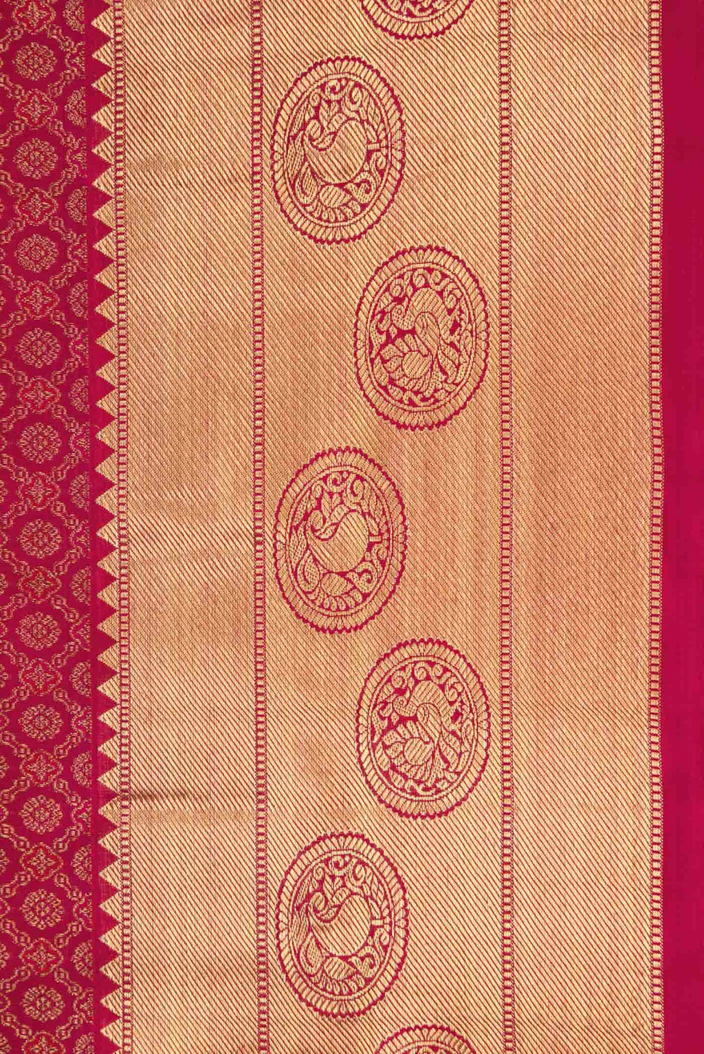 Pure Silk Pure Zari Maroon Dual Tone Kanchipuram Saree